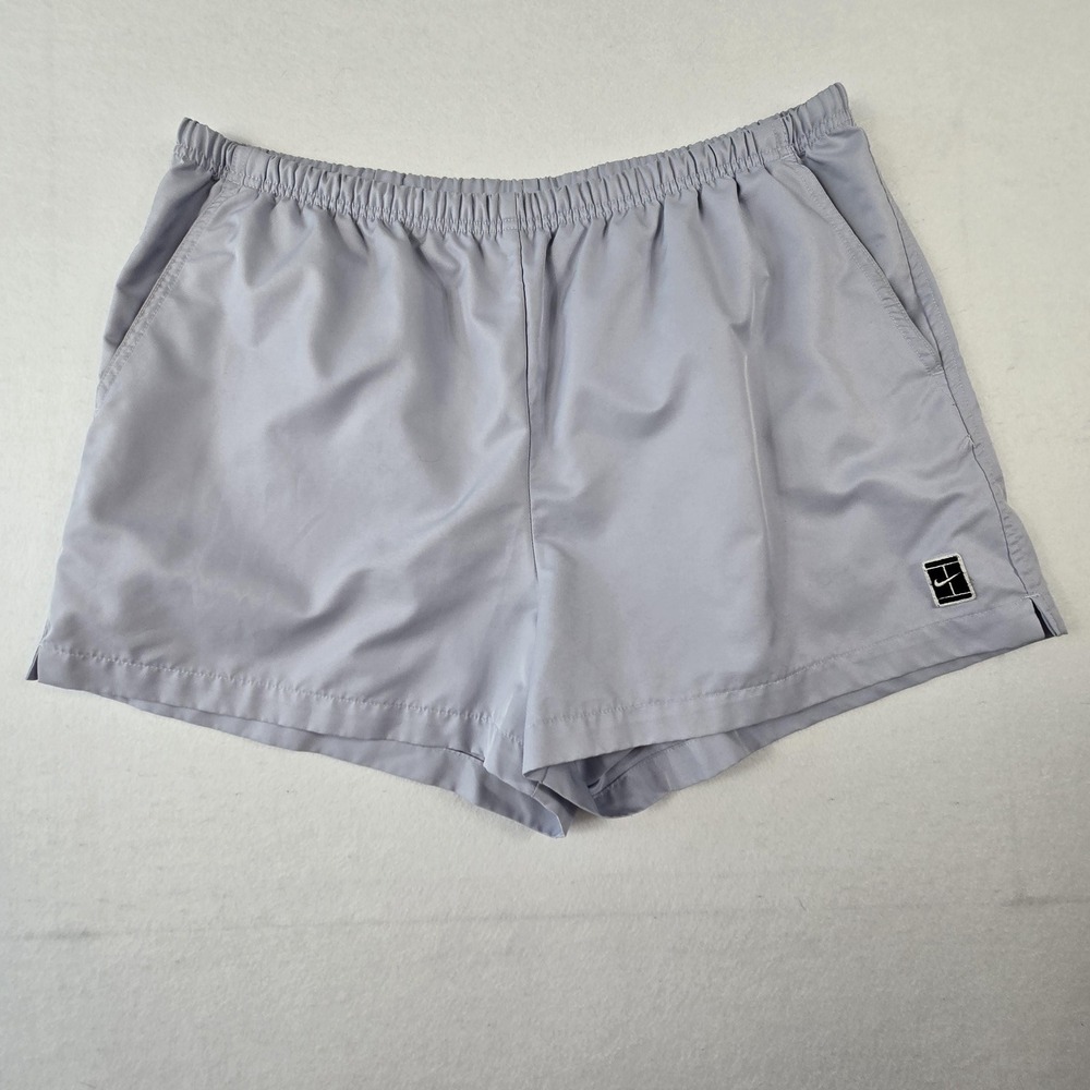 Nike Court Tennis Shorts Womens M Grey Elastic Waist Pockets Athletic